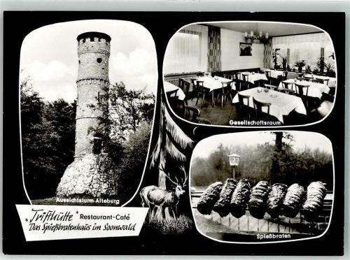 Waldfriede Gasthaus Trifthütte Spießbraten Aussichtsturm Alteburg
