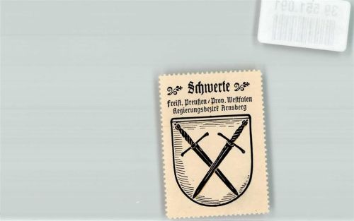 Schwerte Klebemarke Stadtwappen Schwerte Kaffee Hag