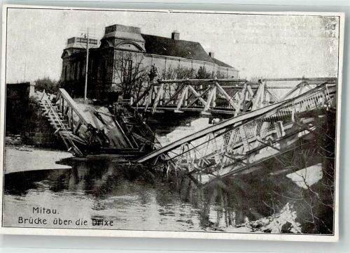 Mitau Brücke über die Drixe Foto AK