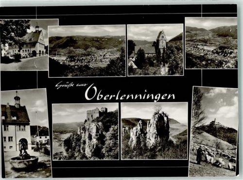 Oberlenningen St. Martinskirche Rathaus Brunnen Burg Teck