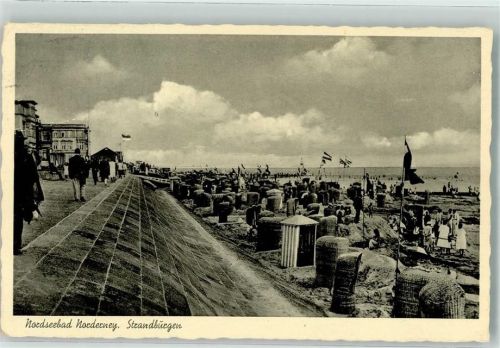 Norderney 1951 Promenade Strandburgen