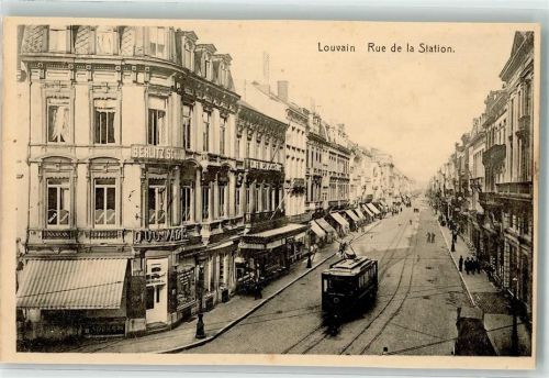 Leuven Straßenbahn Rue de la Station Foto Keine AK