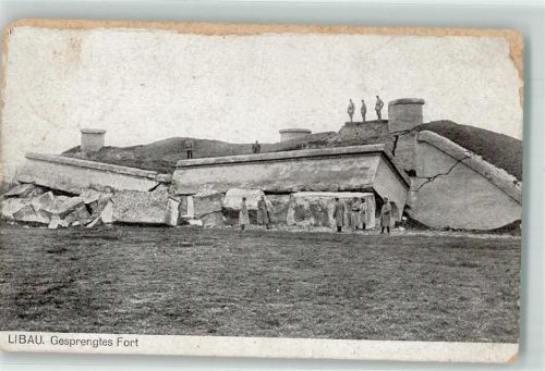 Libau Liepaja 1918 Gebrauchsspuren Feldpost WK I Festung Foto AK