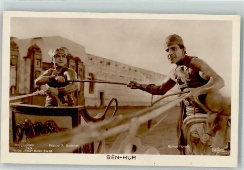 Filmszene mit Ramon Novarro und Francis Bushman beim Wagenrennen Ross Verlag 73/5