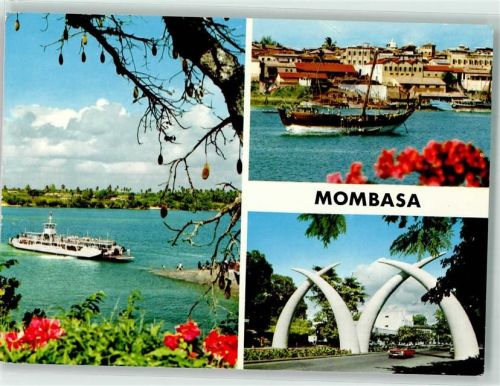 Mombasa Hafen Schiff Boot Blumen Auto Tor
