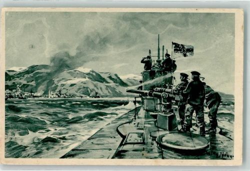 Nischni Nowgorod 1917 sign. Stöwer,W. U-Boot Tag 1917 Beschießung Alexandrowsk