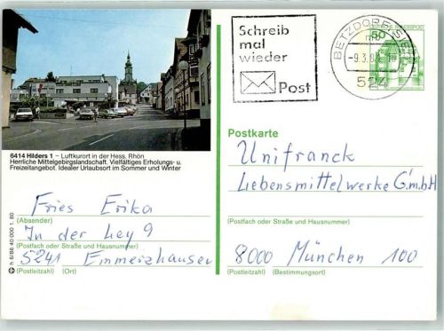 Hilders Luftkurort Kirche Straße Auto Fahne Rot Weiß