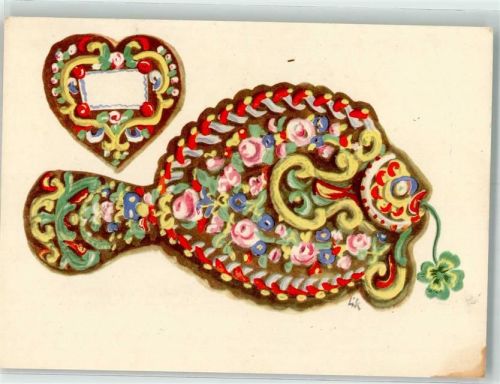 Herz Fisch Kleeblatt sign. Lik JVW Nr.44