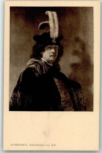 sign. Rembrandt Selbstbildnis von 1635 Werbung Pastilles Valda
