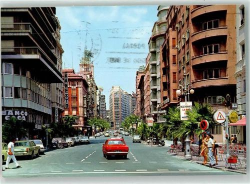 Alicante 1978 Mendez Nunez Allee Gasthaus Auto