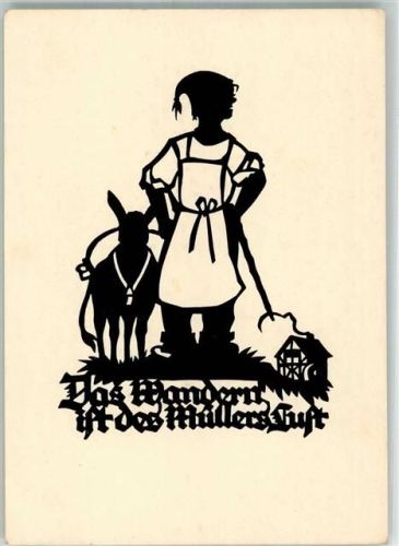 Scherenschnitt Das Wandern ist des Müllers Lust Hessischer Heimatverlag Chlodwig Rinck