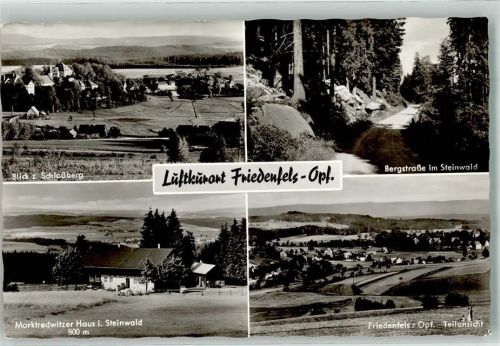 Friedenfels Blick z. Schlossberg Bergstraße im Steinwald Marktredwitzer Haus