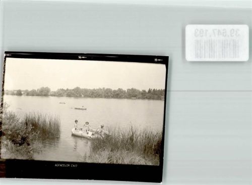 Olching See Ruderboot Kinder Ort handschriftlich Foto Original aus Archiv eines Ansichtskartenverlags