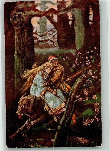 sign. Vasnecov V. Iwan und die Prinzessin auf dem grauen Wolf