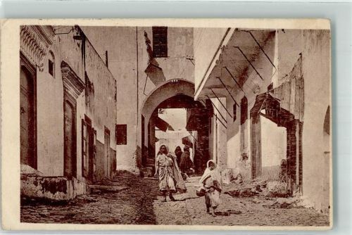 Tanger 1933 Gasse Rue Arabe Tracht Foto AK