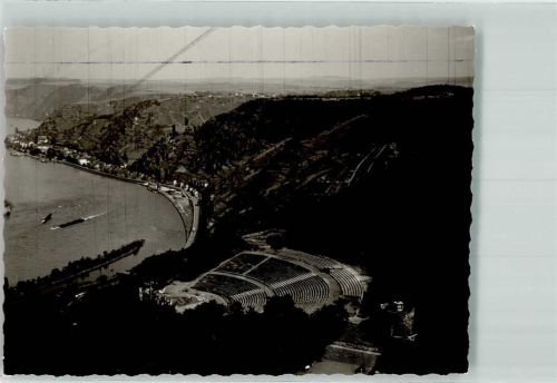 Loreley Fliegeraufnahme des Amphitheaters Foto Original aus Archiv eines Ansichtskartenverlags Ort handschriftlich FOTO KEINE AK Streifen im Bild