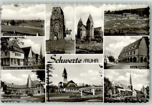 Schwerte Neues Rathaus altes Rathaus Freischütz St. Victor Kirche VW Käfer