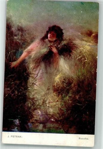 1915 sign. Pstrak J. Rusalka Wassernymphe