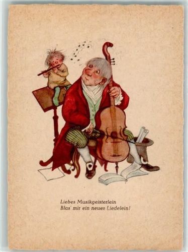 Musikgeisterlein Mann Querflöte Cello