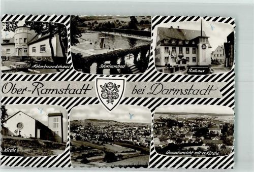 Ober-Ramstadt Naturfreundehaus Kath. Kirche Schwimmbad Rathaus