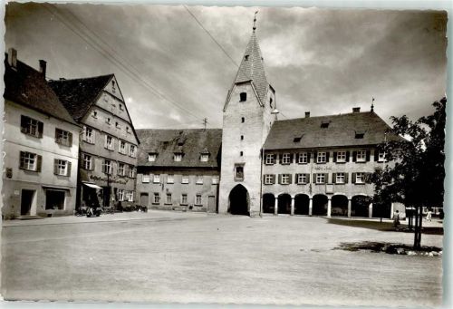 Weißenhorn Rathaus Gasthaus Ort handschriftlich Foto Original aus Archiv eines Ansichtskartenverlags