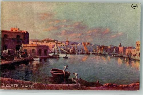 Bizerte Tuck´s Oilette Wide Wide World Serie Tunis Nr. 2366 Alter Hafen