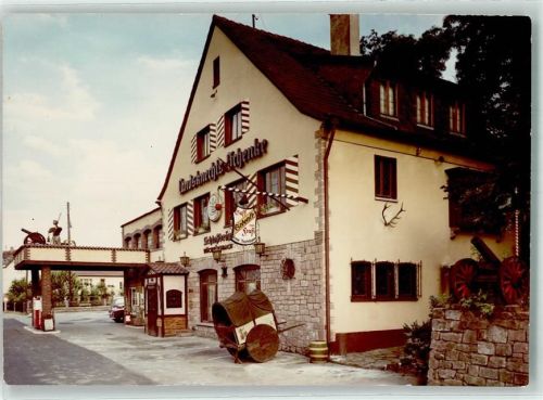 Wirtheim Tankstelle Gasthaus Landsknechtsschenke Ort handschriftlich Foto Original aus Archiv eines Ansichtskartenverlags