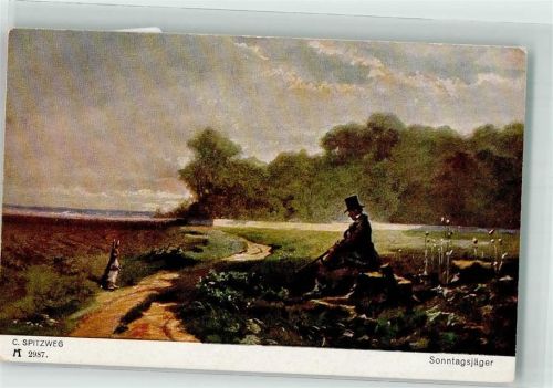 Sonntagsjäger Hase F.A. Ackermann`s Kunstverlag Serie289 Nr. 2987