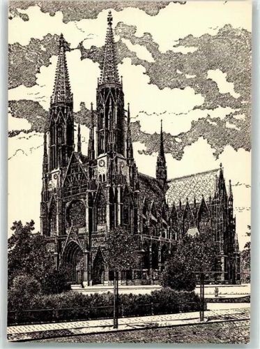 Wien Votivkirche Federzeichnung