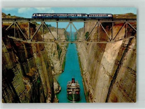 Korinth Kanal Eisenbahn Dampfschiff