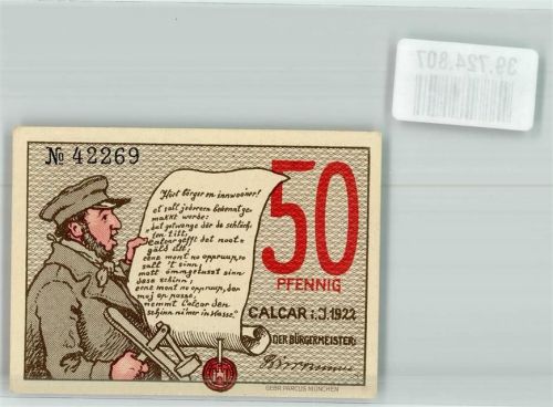 Kalkar 1922 50 Pfennig Gutschein Nr. 42269