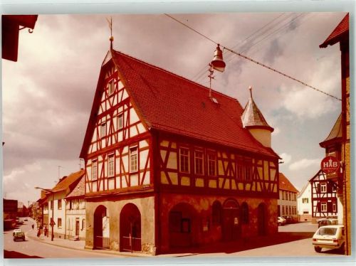 Hochstadt Rathaus Auto Ort handschriftlich Foto Original aus Archiv eines Ansichtskartenverlags