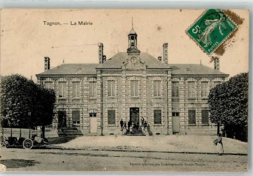 Tagnon Rathaus Briefmarke Bildseite