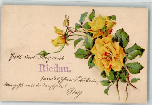 Riedau Blumen Rosen Ort lt. Stempel