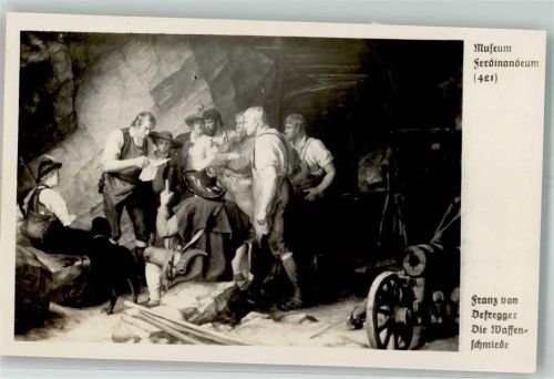 sign. von Defregger Franz Die Waffenschmiede Museum Ferdinandeum