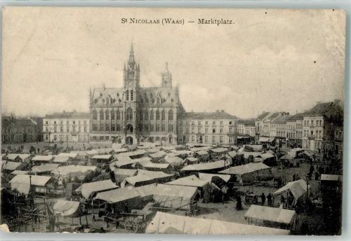 Sint-Niklaas 1917 Marktszene Feldpost WK