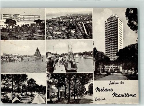 Cervia 1962 Schwimmbad Strand Hafen Hotel Campingplatz Milano Marittima