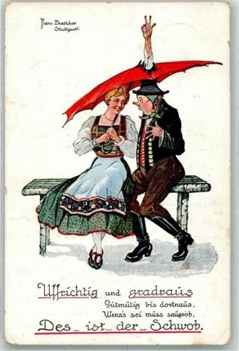 Des ist der Schwob Humor Regenschirm Tracht Verlag Schwäbischer Kunstverlag Nr. 211