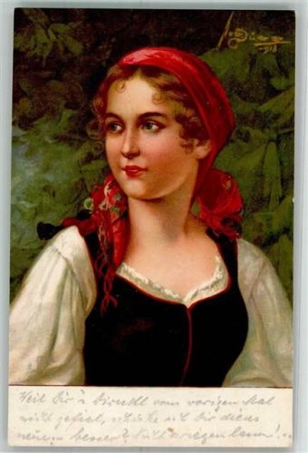 1918 Brabant Nr. 1571 Junge Frau vom Lande mit Kopftuch