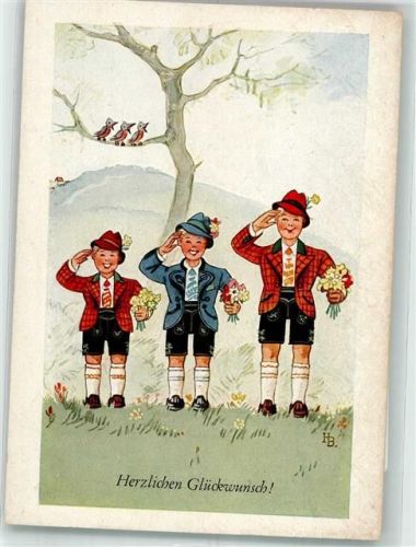 Glückwunsch Kinder Tracht Schw. K. V. Nr. 139