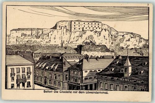 Belfort 1915 Denkmal Löwe Zitadelle