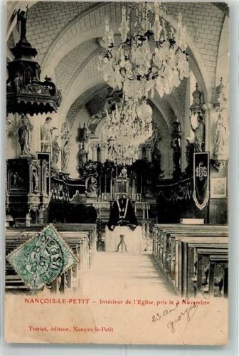 Bar-le-Duc 1907 Inneres der Kirche Nancois-le-Petit