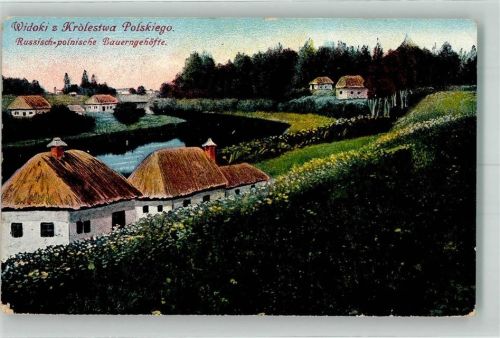 1917 Russisch-polnische Bauenrgehöft Feldpost WK I III.Lands.Inf.Ers.Batl. Bruchsal