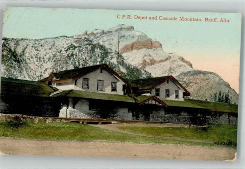 Banff 1912 C.P.R. Depot Cascade Mountain Bahnhof
