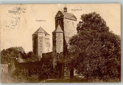 Stolpen 1913 Schloss Koselturm Seigerturm
