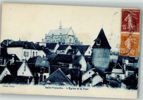 Saint-Florentin Kirche Briefmarke Bildseite