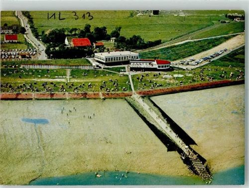 Burhave Fliegeraufnahme Strand Schwimmbad