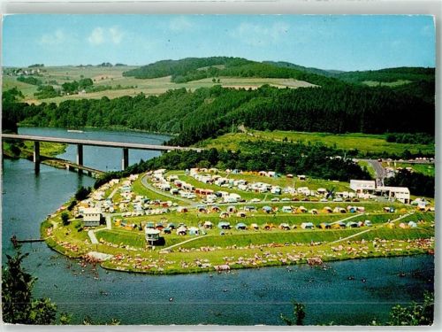 57462 W5960 Olpe , Biggesee 1975 Foto AK Campingplatz Kirchesohl