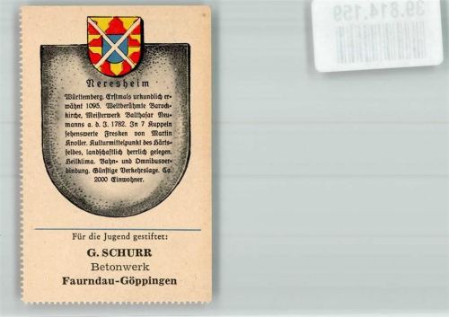 Neresheim Chronik Wappensammelmarke Nr. 344