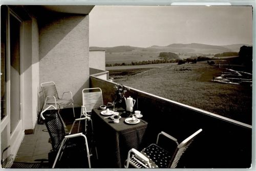 Hofbieber Appartementhaus Rhönblick Balkon Foto Original aus Archiv eines Ansichtskartenverlags Ort handschriftlich